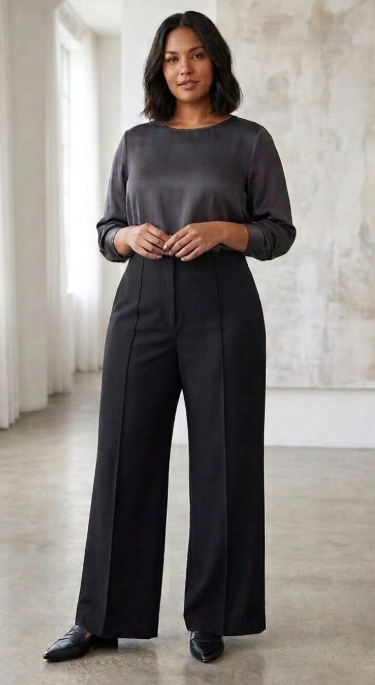 Liz Claiborne Alexis Trouser Flare Leg Pants Black sz14 plus size Stretch Career